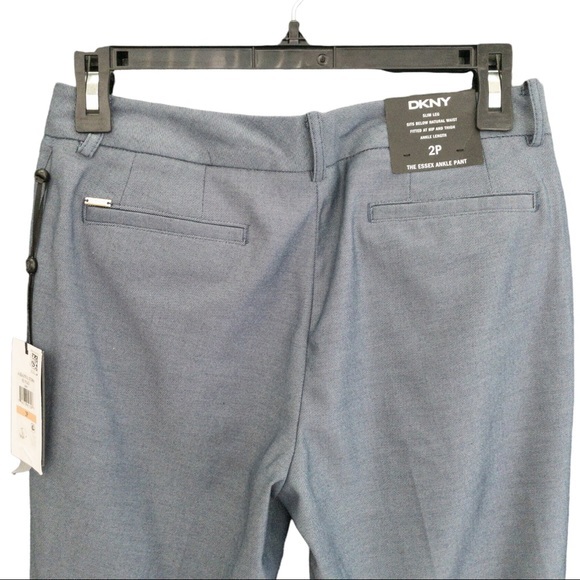 DKNY Petite Essex Flat Front Mid Rise Ankle Pants - Size 2P - Picture 4 of 4
